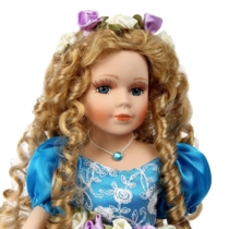 Кукла коллекционная "Любава в синем платье с бабочкой"