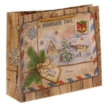 Пакет горизонтальный крафт "Новогодняя почта"