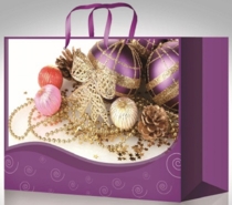 Сумочка картон Сиреневый шары